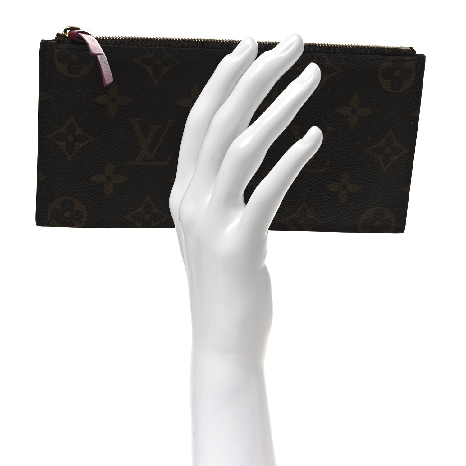 Louis Vuitton Monogram Felicie Chain Wallet Zippered Insert Fuchsia 2 of 6