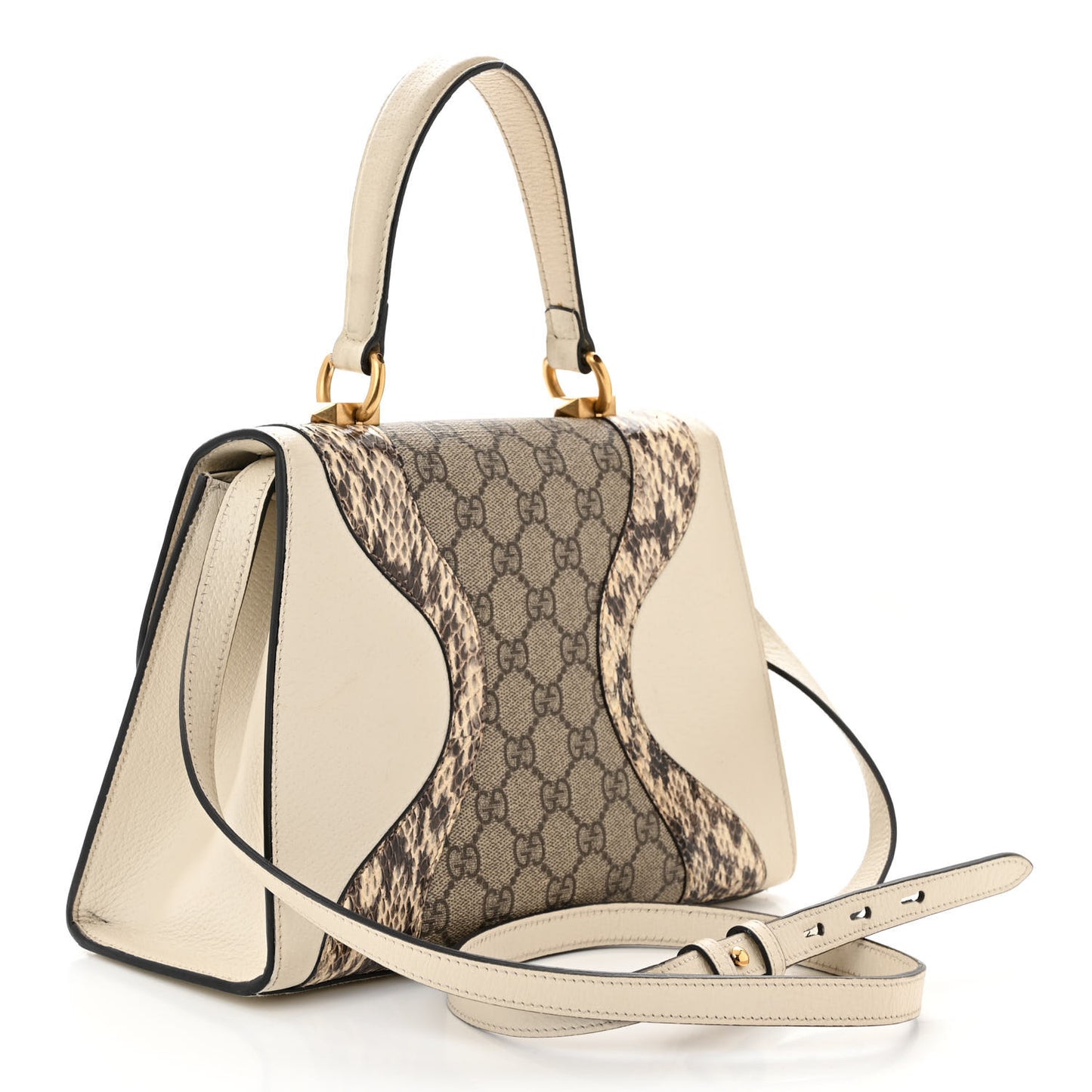 GG Supreme Monogram Small Osiride Top Handle Bag Beige Gold