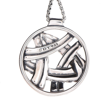 David Yurman Sterling Silver Diamond Papyrus Pendant Necklace 5 of 7