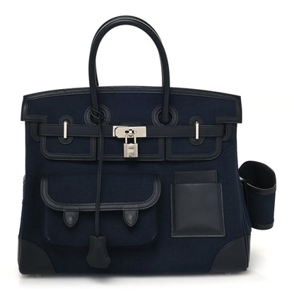 Hermes Goeland Toile Swift Cargo Birkin 35 Bleu Marine 1 of 13