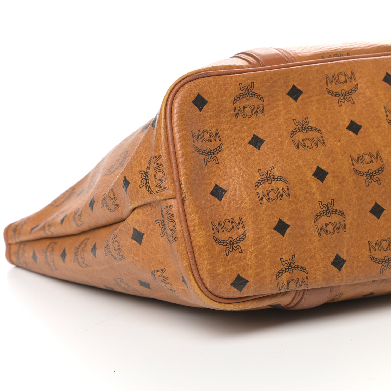 MCM Visetos Shopping Tote Cognac 7 of 8