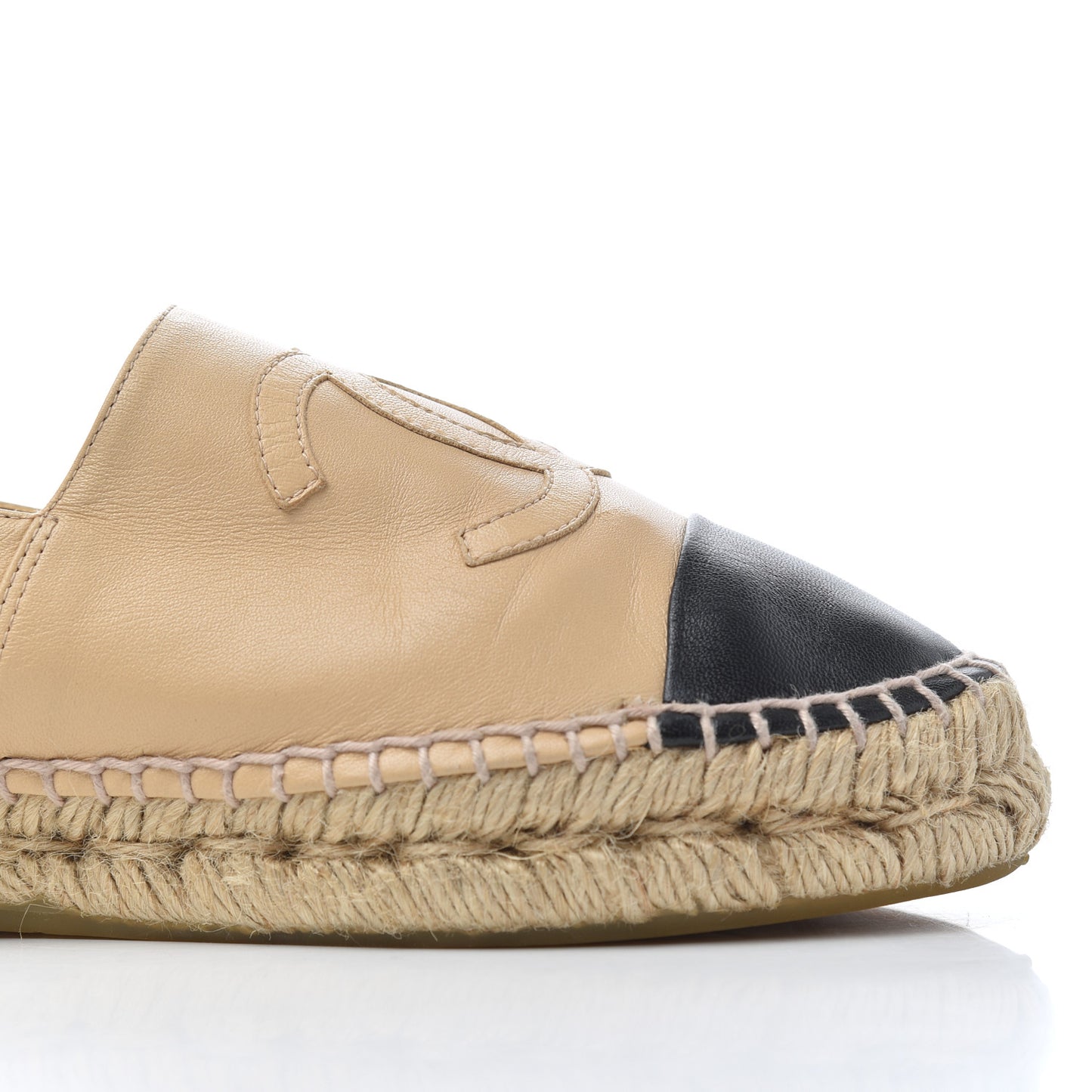 Lambskin CC Espadrilles 40 Beige Black