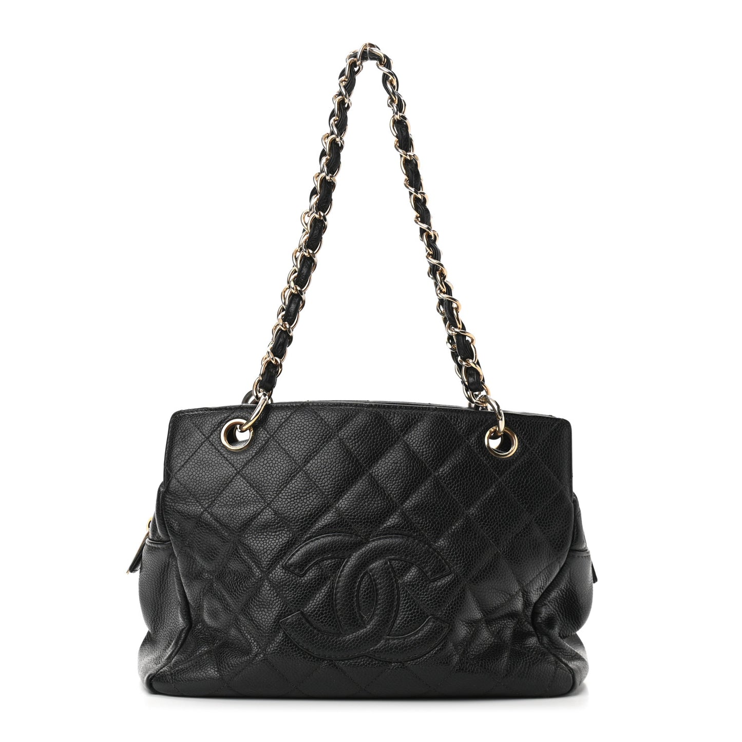 Caviar Quilted Petit Timeless Tote PTT Black