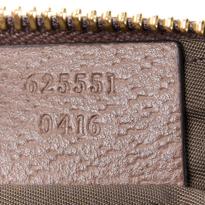 Gucci GG Supreme Monogram Textured Calfskin Web Large Ophidia Cosmetic Case Beige Ebony New Acero 7 of 11