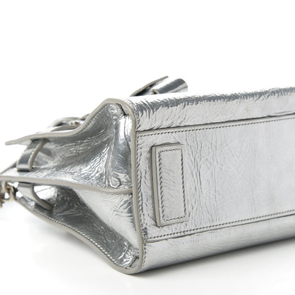 Saint Laurent Metallic Crinkled Calfskin Nano Supple Sac De Jour Silver 6 of 11