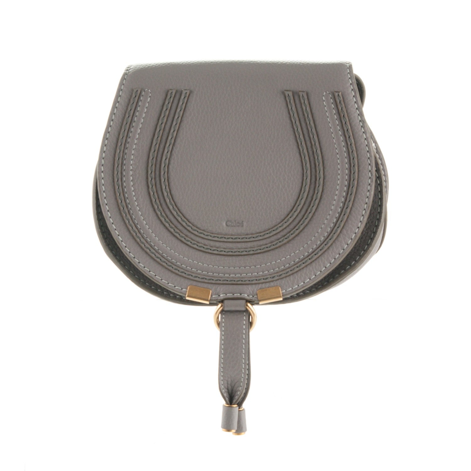 Chloe Calfskin Mini Marcie Round Crossbody Bag Cashmere Grey 1 of 8