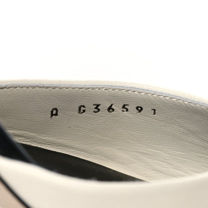 Chanel Lambskin Grosgrain Cap Toe Logo Ankle Strap Pumps 38 White Black 8 of 9