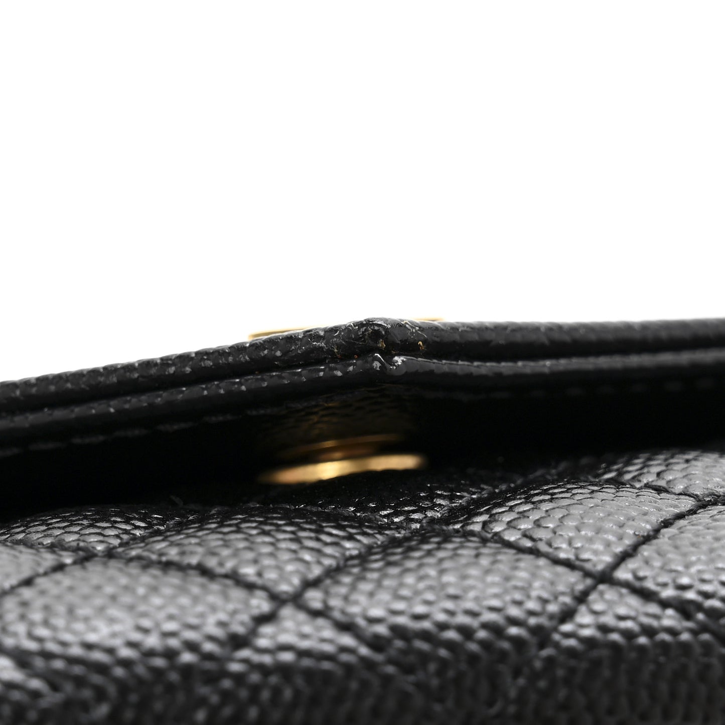 Grain De Poudre Textured Mixed Matelasse Triquilt Small Monogram Envelope Wallet Black