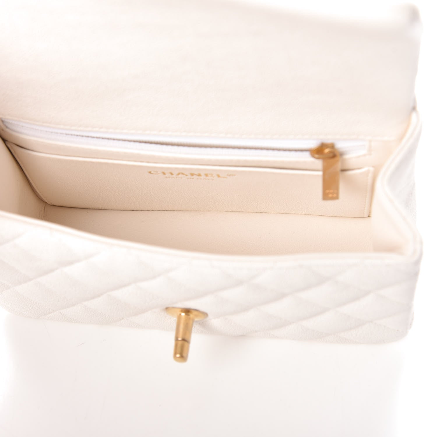 Chanel Caviar Quilted Mini Top Handle Rectangular Flap White 5 of 9