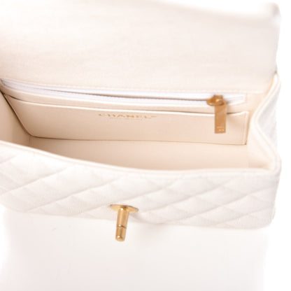 Chanel Caviar Quilted Mini Top Handle Rectangular Flap White 5 of 9
