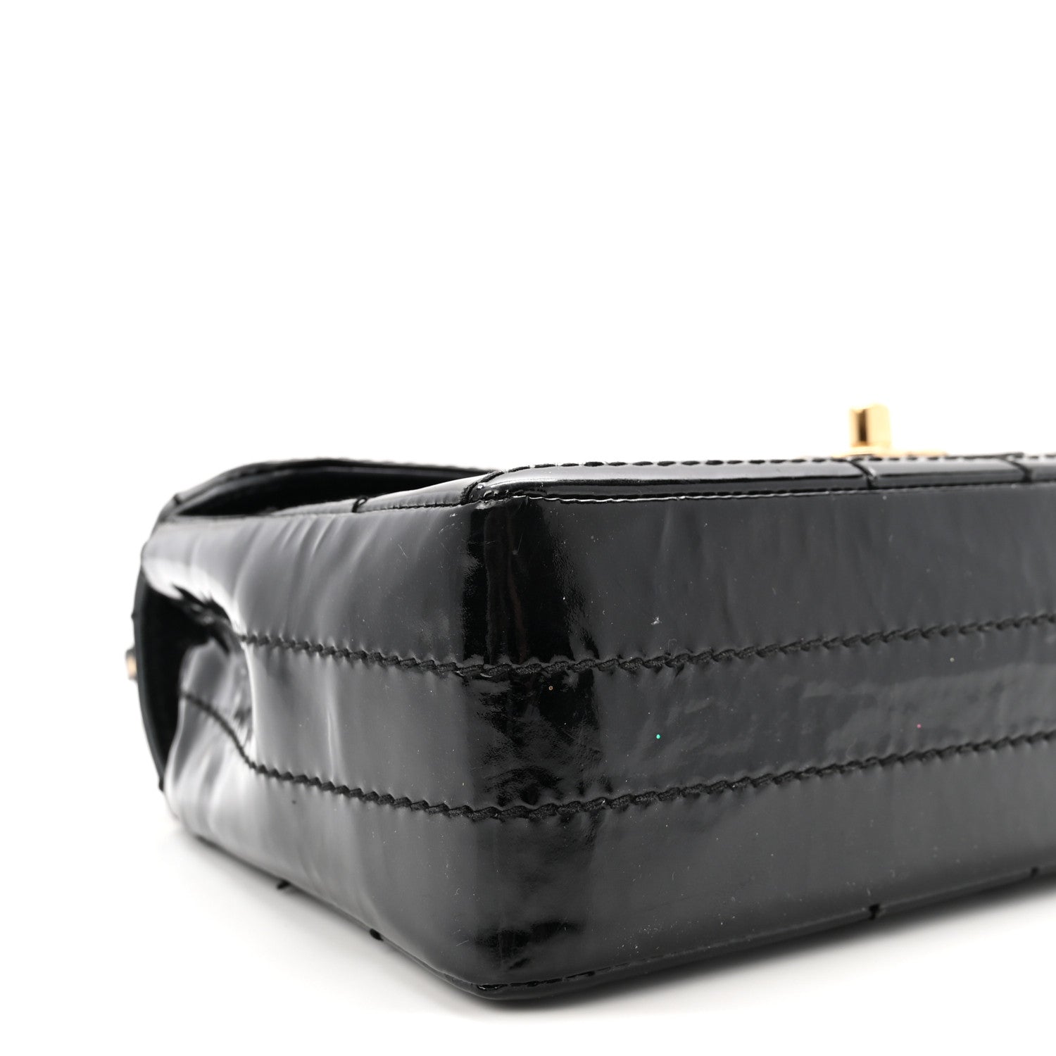 Chanel Patent Medium Chocolate Bar Flap Black 9 of 10