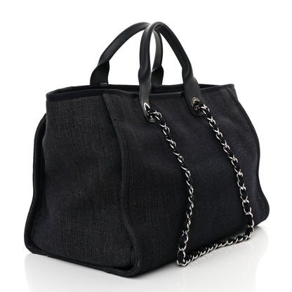 Chanel Denim Medium Deauville Tote Dark Blue 3 of 13