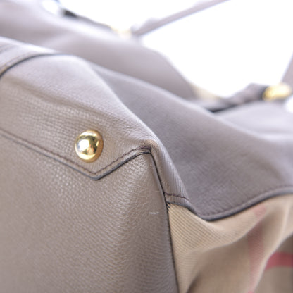 Burberry Grainy Calfskin House Check Mason Diaper Tote 11 of 31