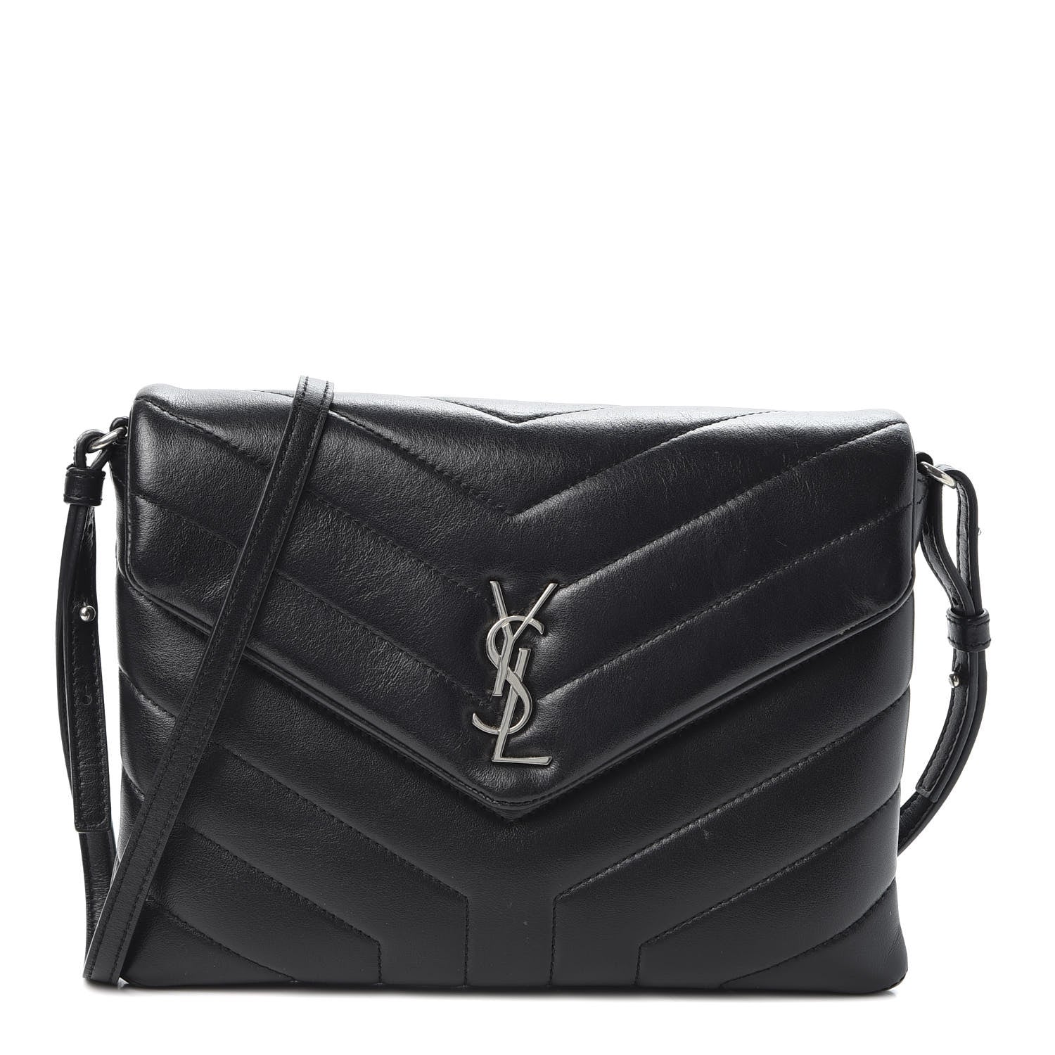 Saint Laurent Calfskin Y Quilted Monogram Loulou Flap Bag Black 1 of 9