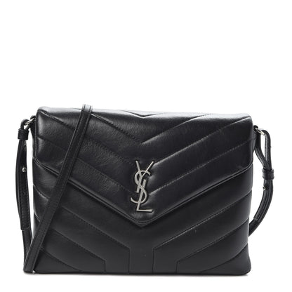 Saint Laurent Calfskin Y Quilted Monogram Loulou Flap Bag Black 1 of 9