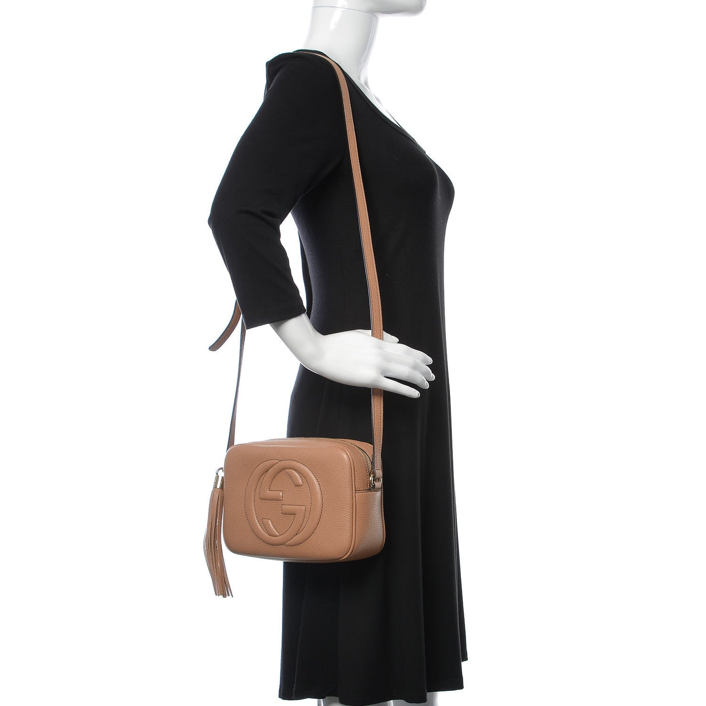 Pebbled Calfskin Small Soho Disco Bag Camelia