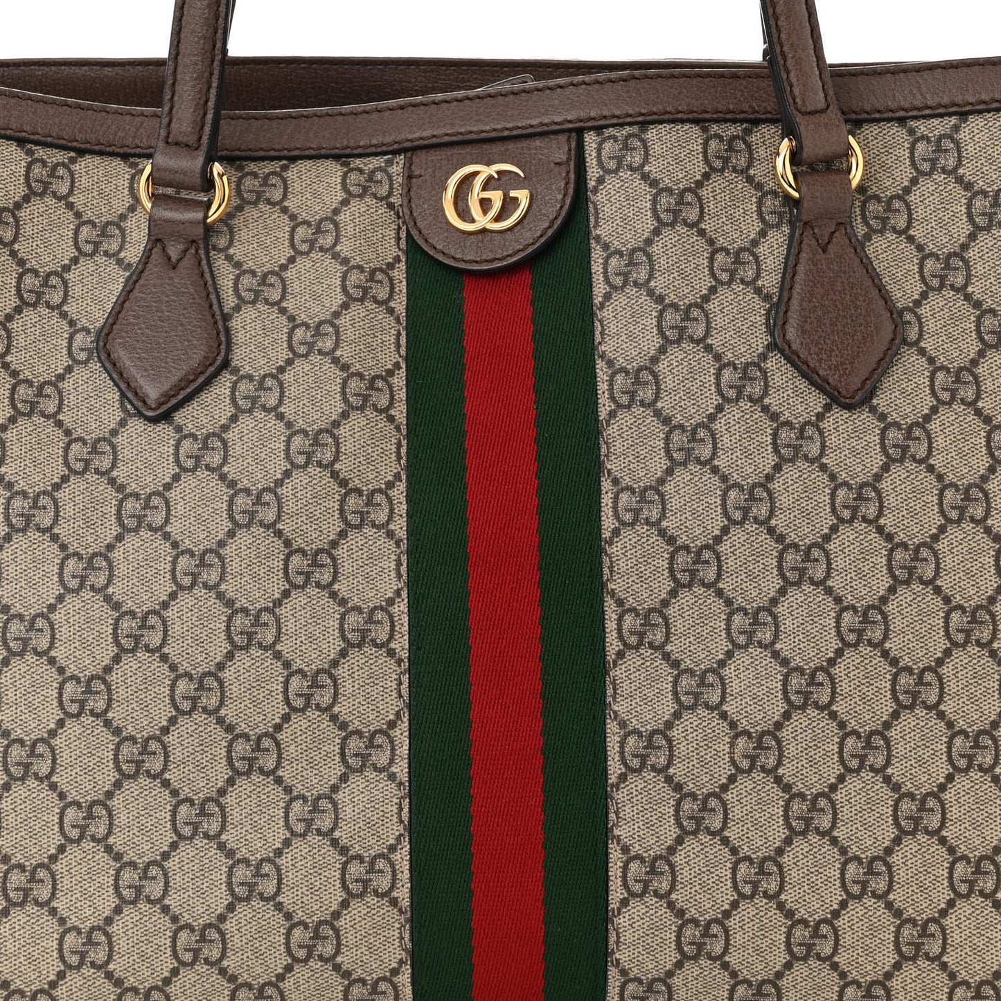 GG Supreme Monogram Medium Ophidia Shopping Tote Brown