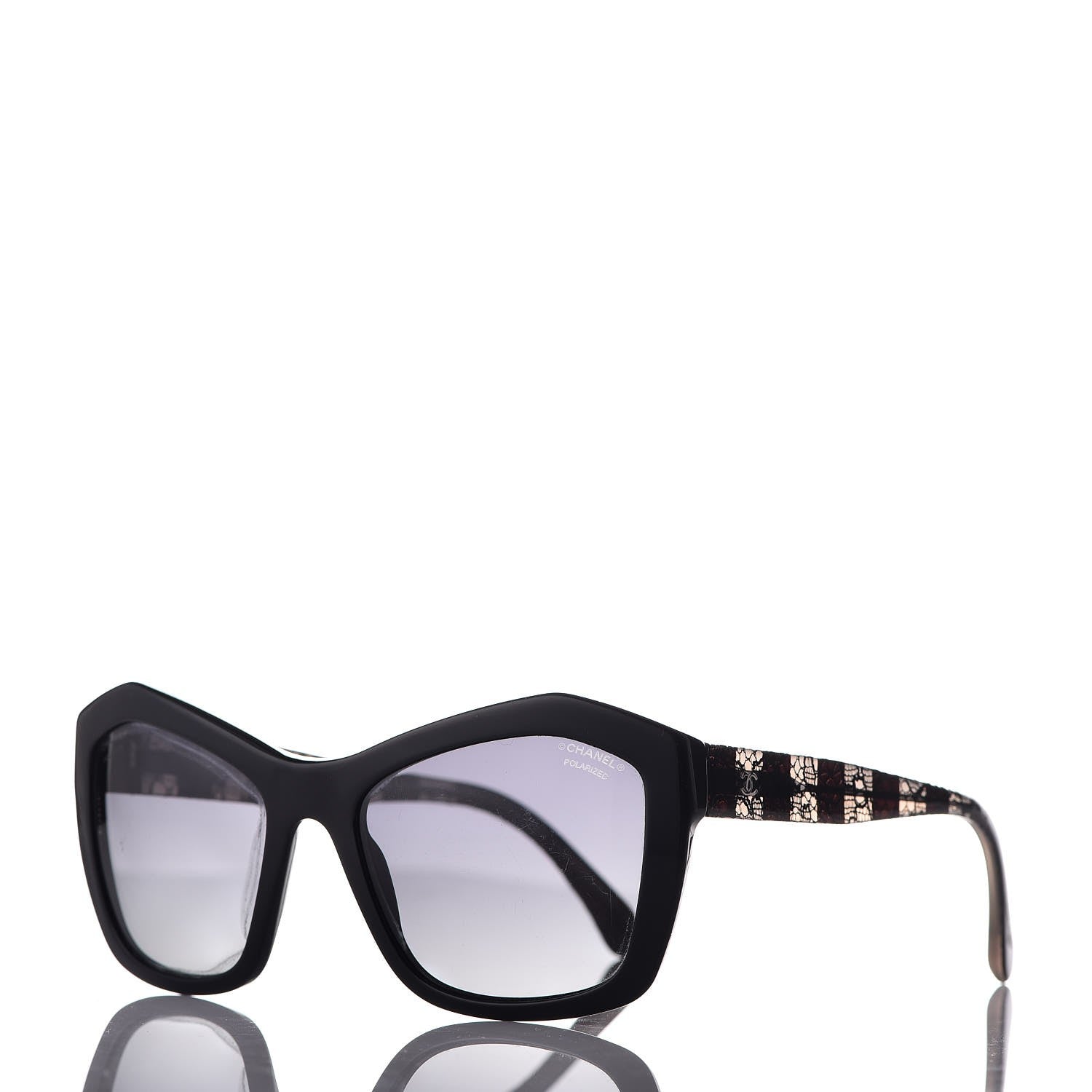 Chanel Lace Effect Sunglasses 5296 Black 1 of 7
