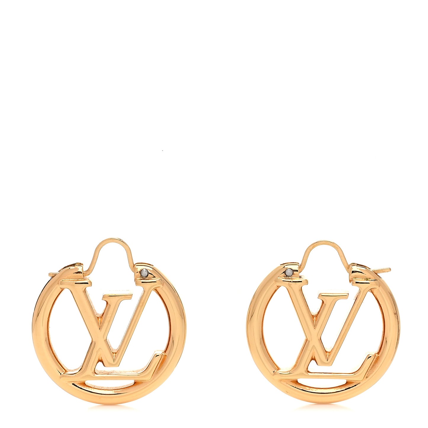 Metal Small Louise Hoop Earrings Gold