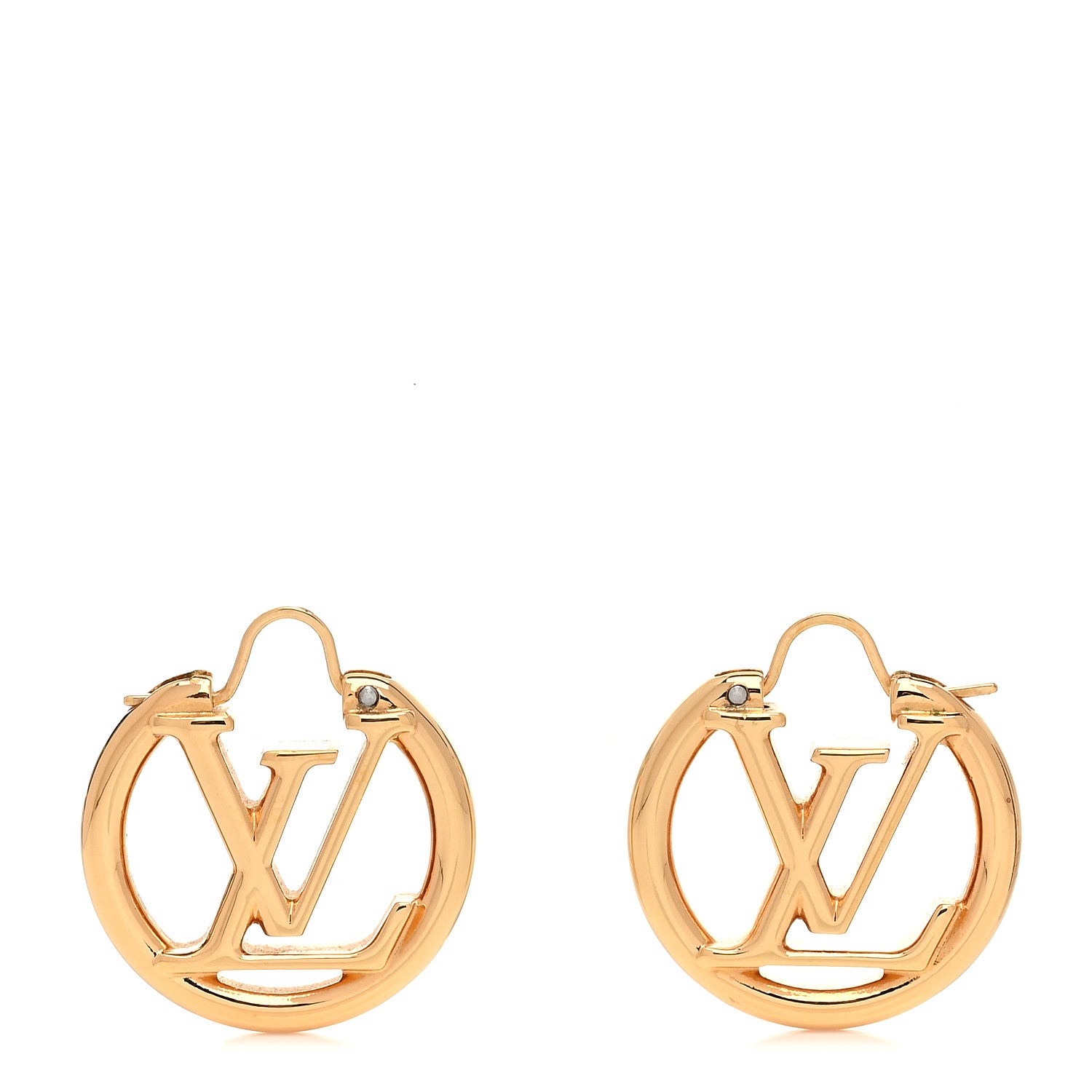 Louis Vuitton Metal Small Louise Hoop Earrings Gold 1 of 4