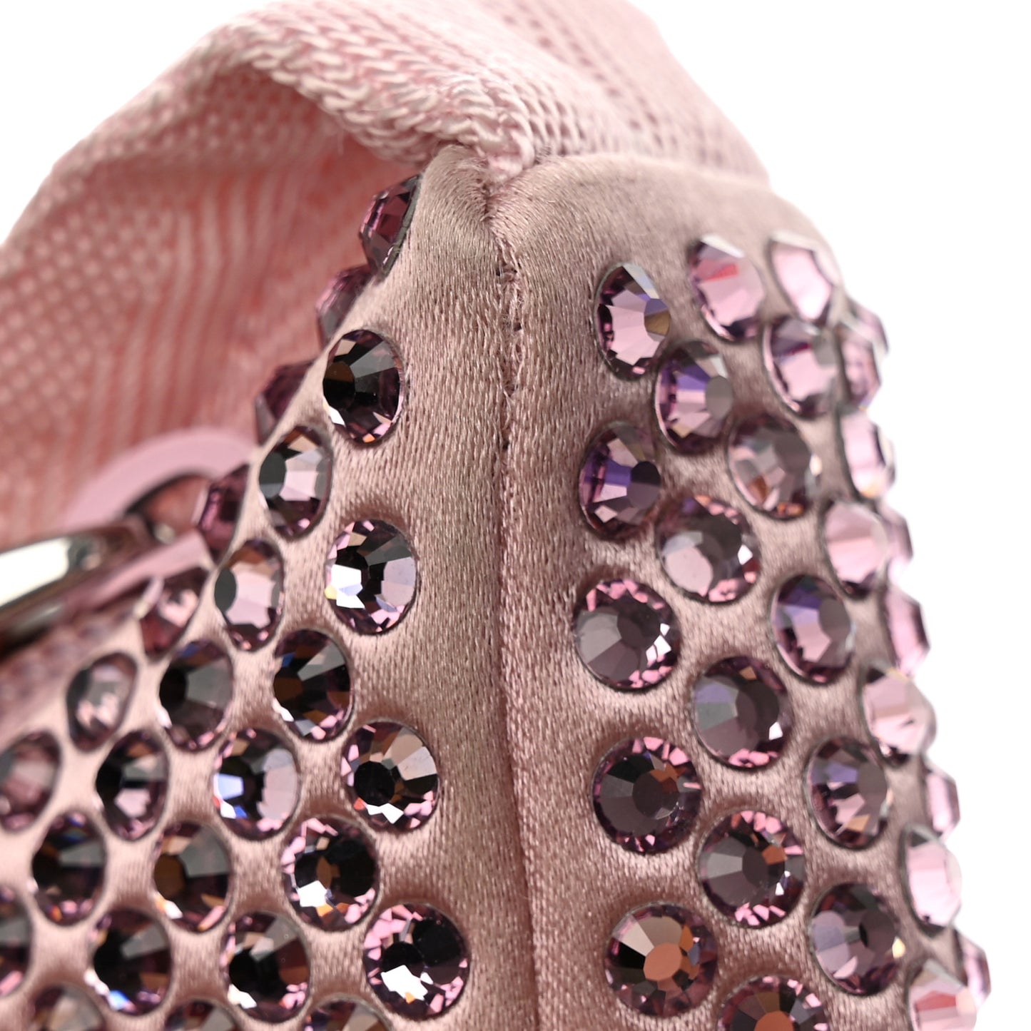 Satin Crystal Mini Re-Edition 2000 Bag Alabastro