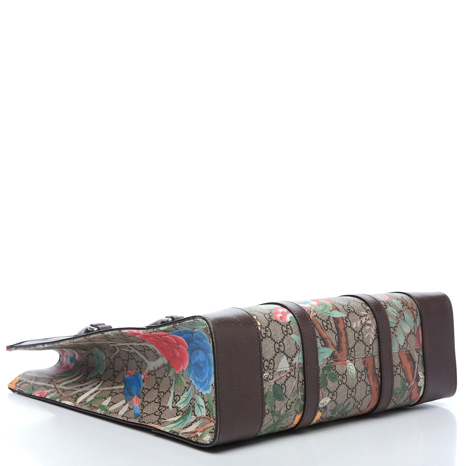 Gucci GG Supreme Monogram Tian Web Vertical Tote Beige Multicolor New Acero 3 of 14