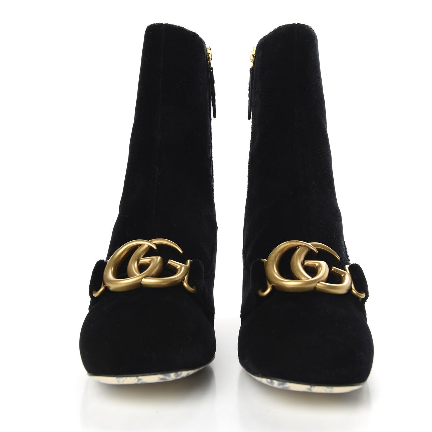 Softy Velvet Malaga Kid GG Victoire 55mm Ankle Boots 37.5 Black