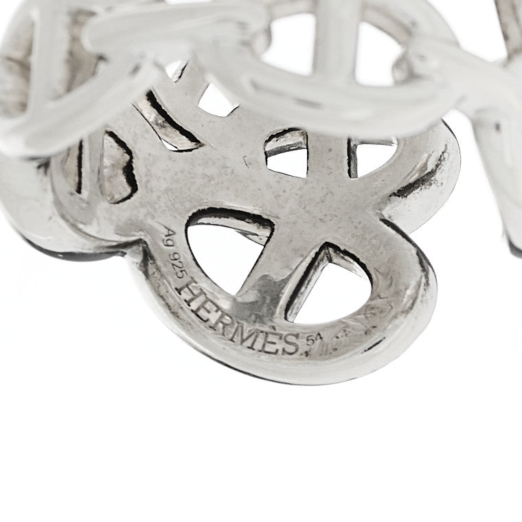 Hermes Sterling Silver GM Chaine d'Ancre Enchainee Band Ring 54 6.75 4 of 5