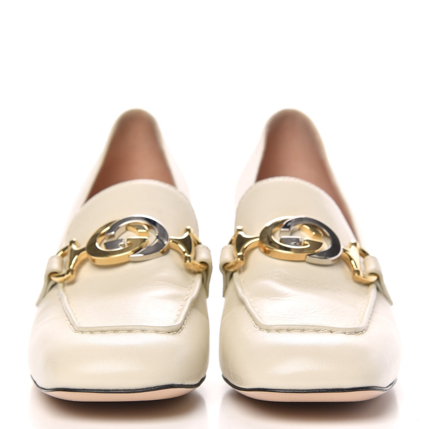 Malaga Kid Zumi Mid Heel Loafers 37 Vintage White
