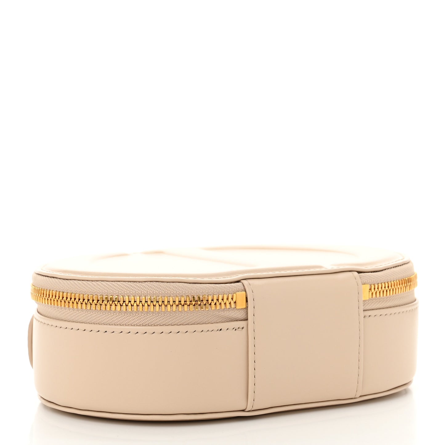 Calfskin CD Signature Oval Crossbody Camera Bag Caramel Beige