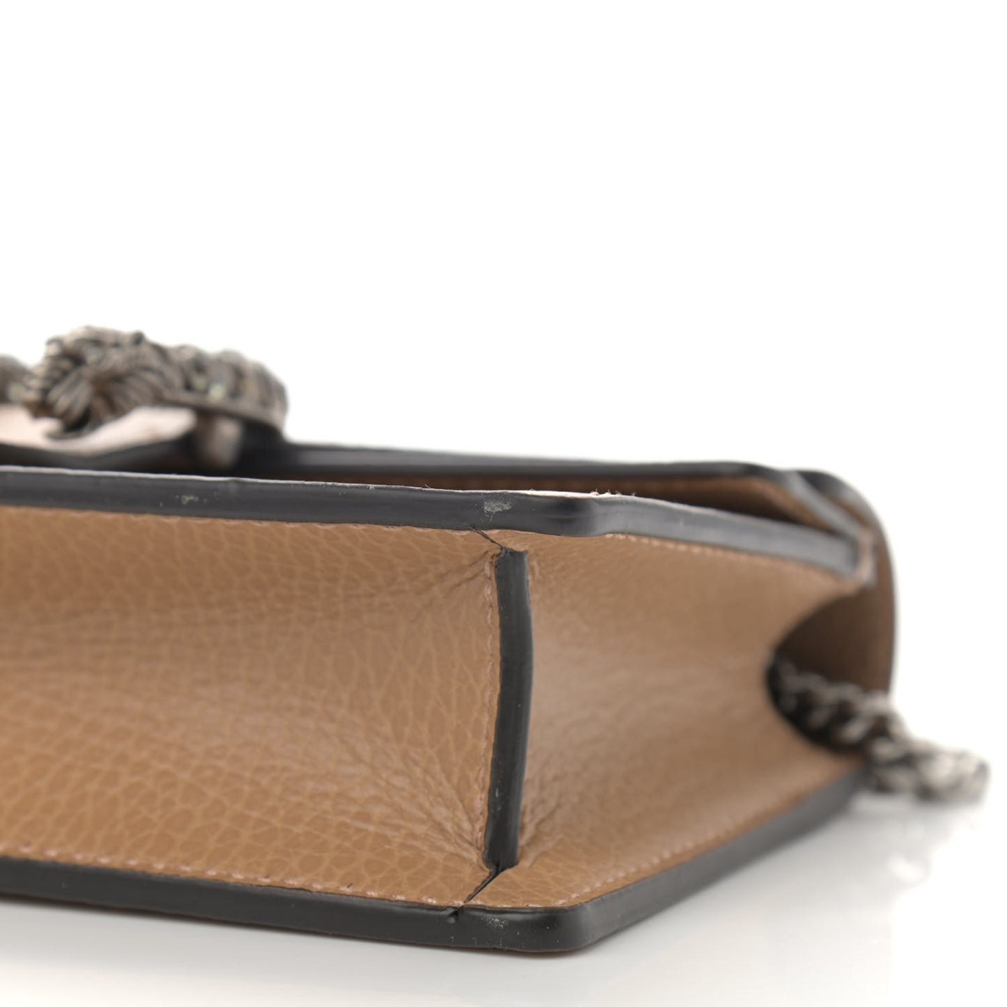 Dollar Calfskin Crystal Super Mini Dionysus Shoulder Bag Natural Tan Black Diamond