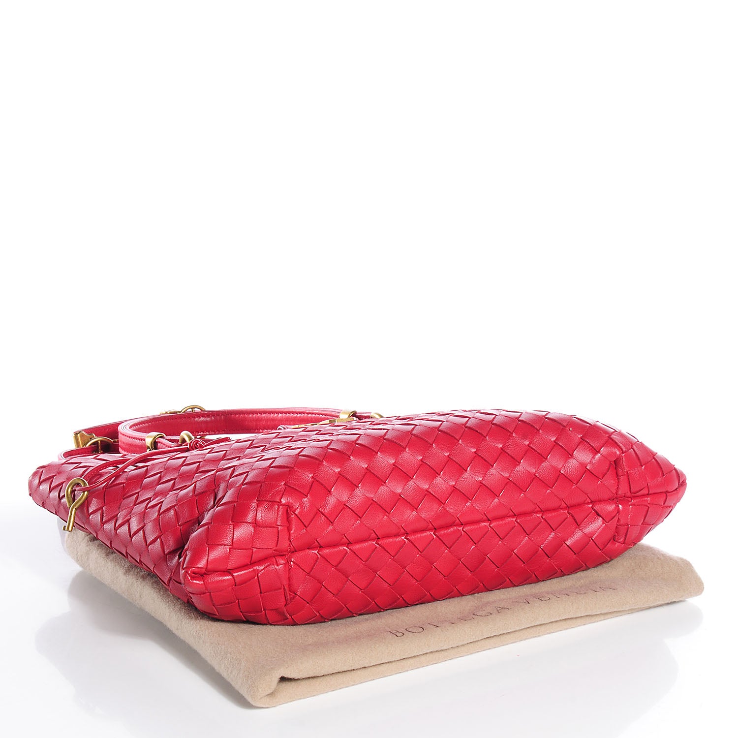Bottega Veneta Nappa Intrecciato Small Capri Tote Carmine 4 of 8