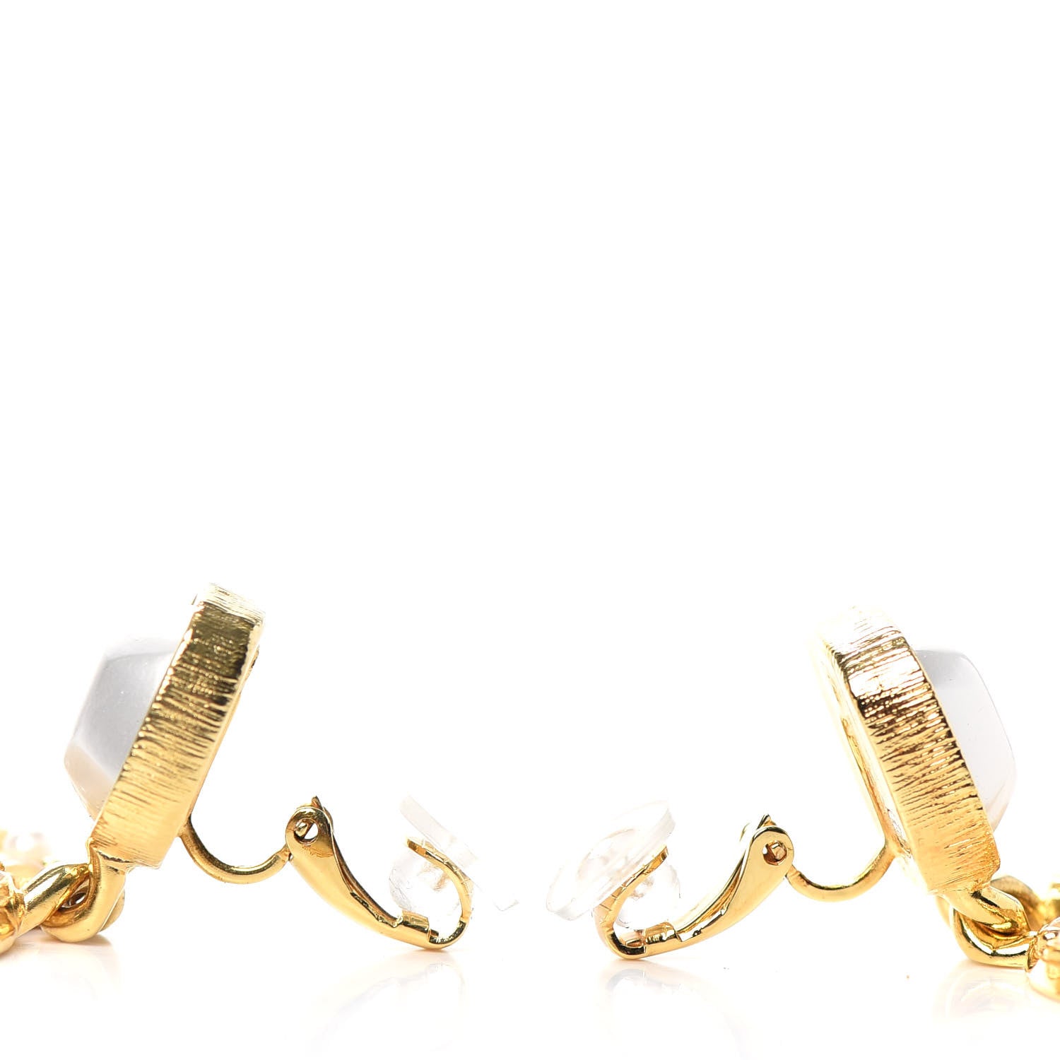 Chanel Pearl Stones CC Drop Earrings Gold 3 of 4