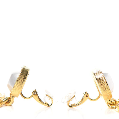 Chanel Pearl Stones CC Drop Earrings Gold 3 of 4