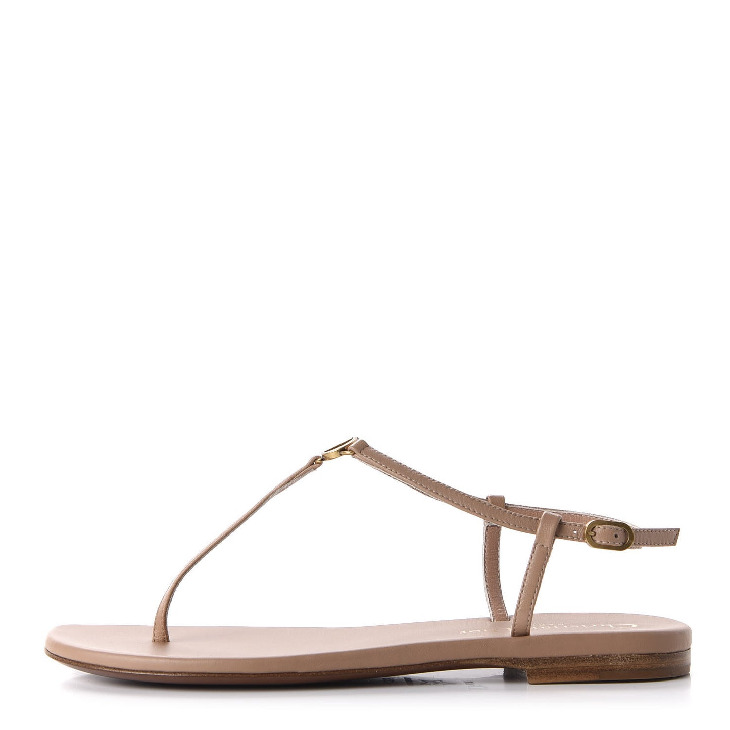 Lambskin Signature T-Strap Sandals 35 Rose De Vents