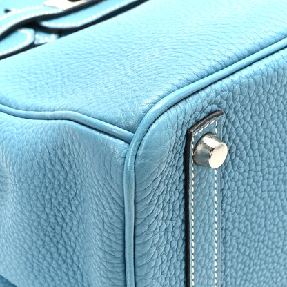 Hermes Taurillon Clemence Birkin 30 Blue Jean 8 of 11