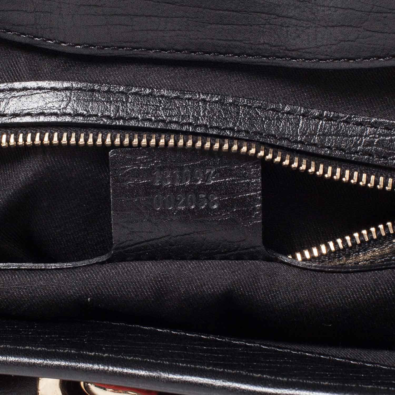 Gucci Monogram Horsebit Web Tote Black 9 of 10