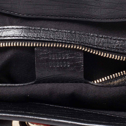 Gucci Monogram Horsebit Web Tote Black 9 of 10