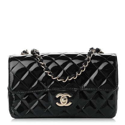 Chanel Patent Calfskin Quilted Mini Rectangular Flap Black 1 of 9