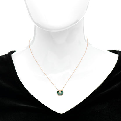 Cartier 18K Pink Gold Diamond Malachite XS Amulette de Cartier Pendant Necklace 2 of 5