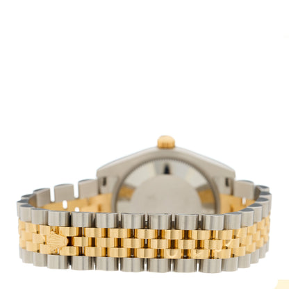 Rolex Stainless Steel 18K Yellow Gold Diamond 31mm Oyster Perpetual Datejust Watch Silver 178273 4 of 5