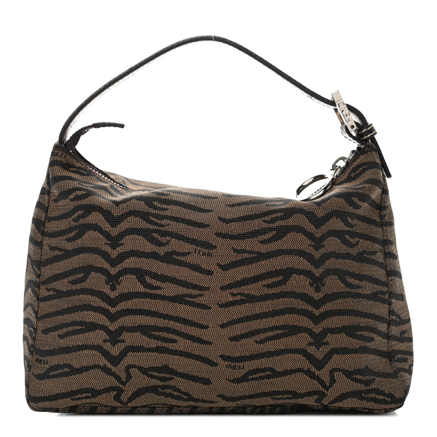 Canvas Tiger Print Mini Pochette Brown