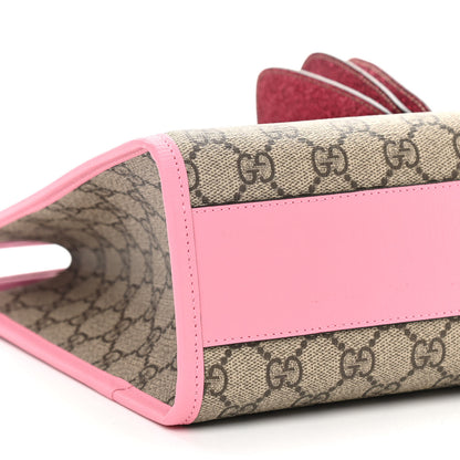 Gucci GG Supreme Monogram 3-D Strawberry Childrens Tote Beige Ebony Lotus Pink Fuxia Emerald 9 of 10