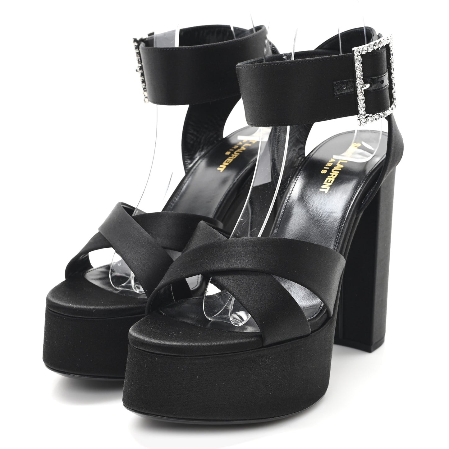 Raso Regale Bianca 85 Platform Sandals 39 Black