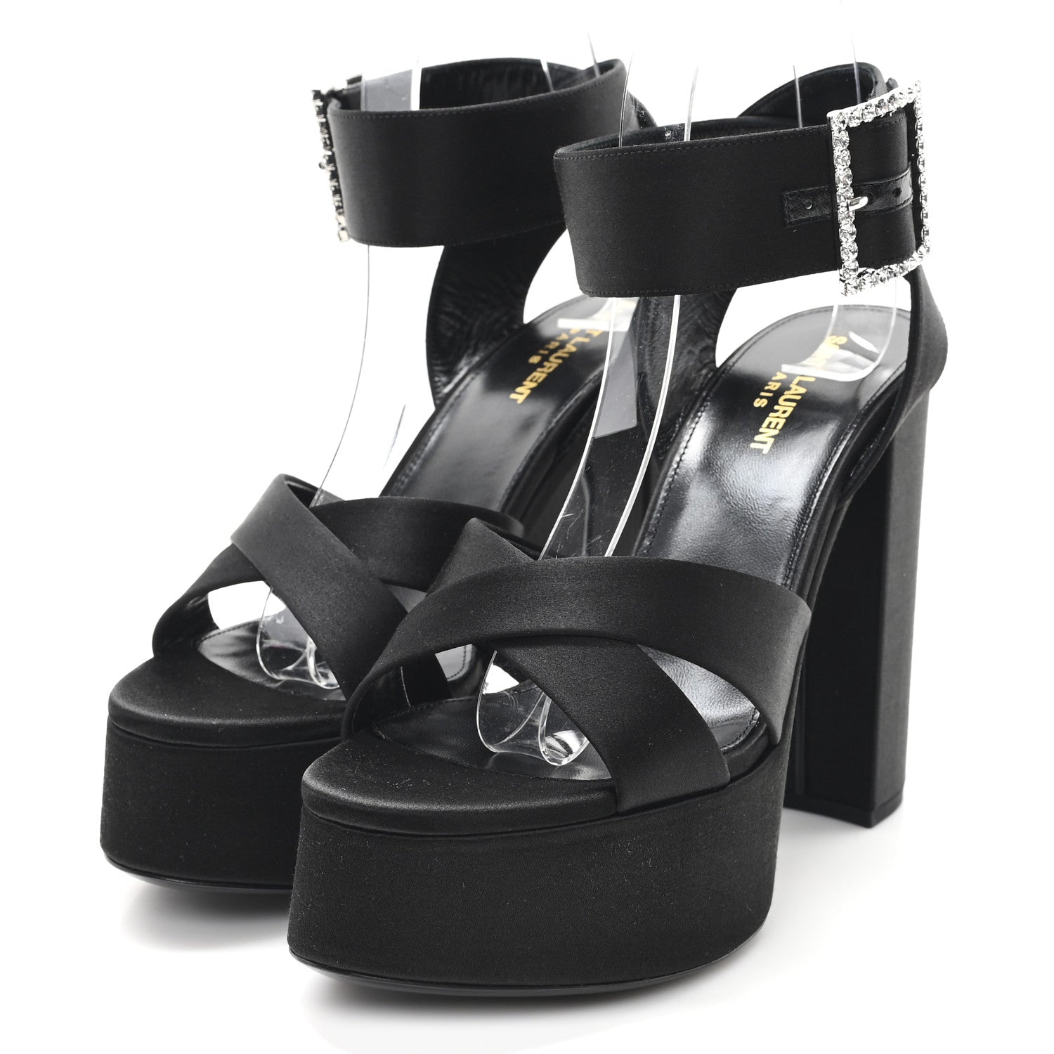 Saint Laurent Raso Regale Bianca 85 Platform Sandals 39 Black 4 of 10