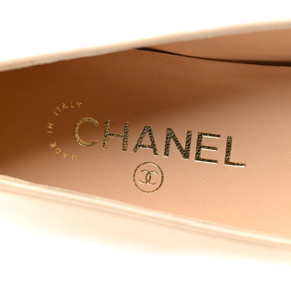 Chanel Calfskin Grosgrain Pearl Camellia Ballerina Flats 39 Beige Black 8 of 9