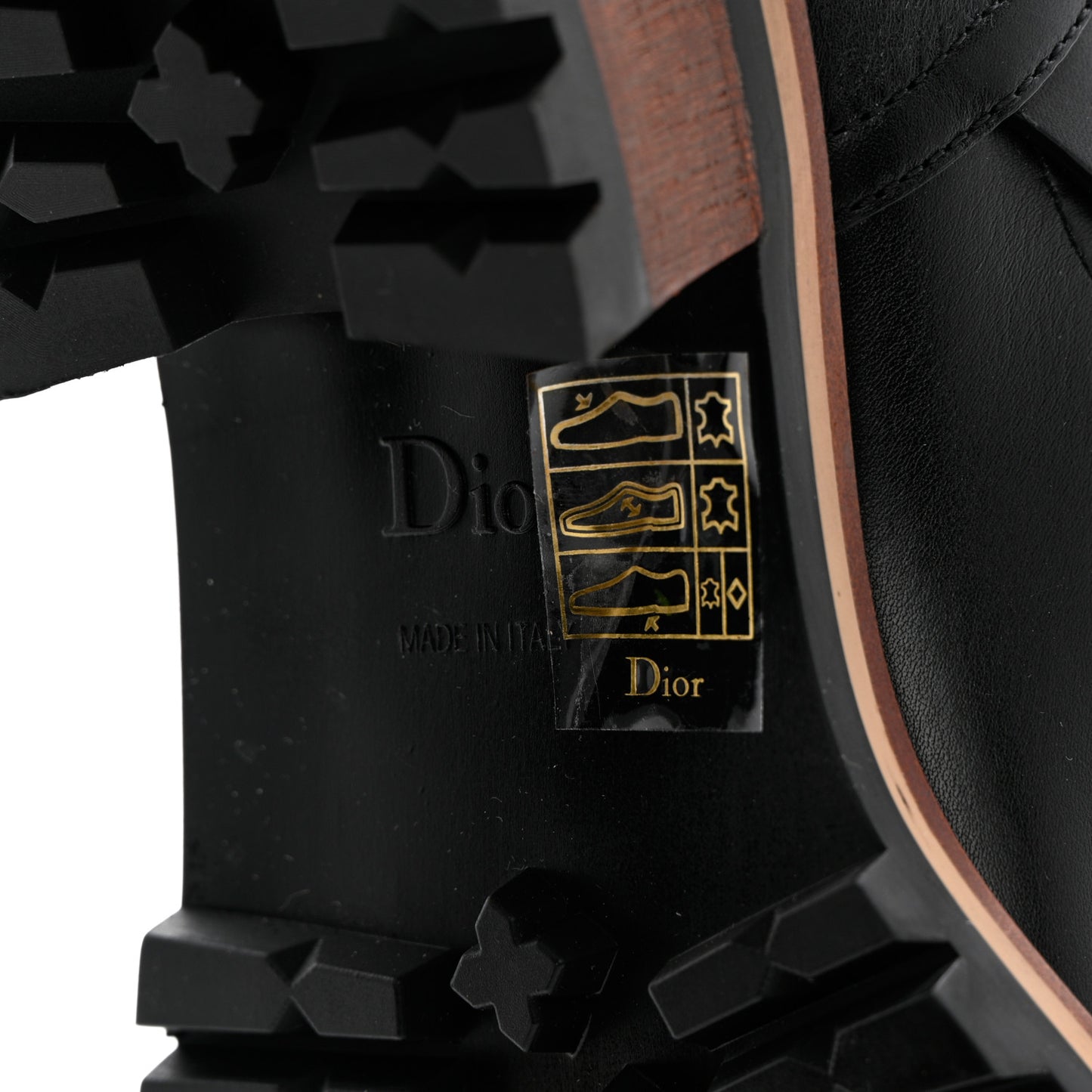 Calfskin Embossed Dior Quest 35mm Biker Boots 35 Black