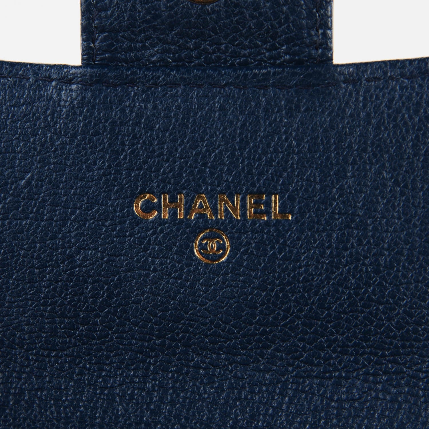 Chanel Patent Goatskin Quilted CC Eyelet Wallet On Chain Blue 6 of 8