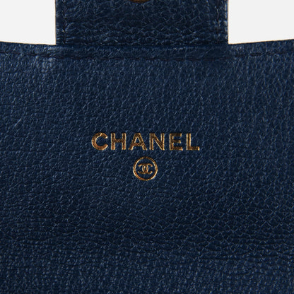 Chanel Patent Goatskin Quilted CC Eyelet Wallet On Chain Blue 6 of 8