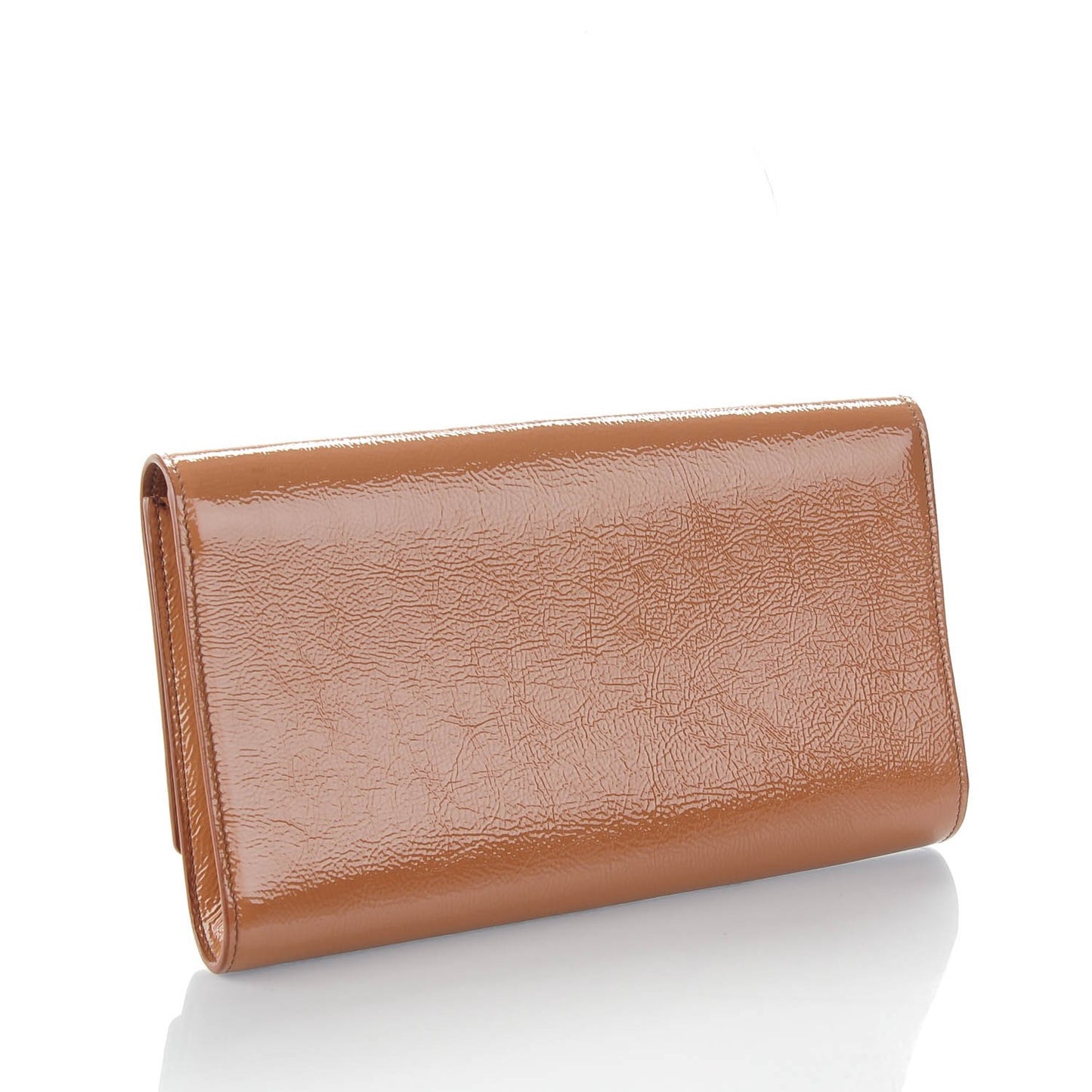 Textured Patent Calfskin Monogram Large Belle De Jour Clutch Nude
